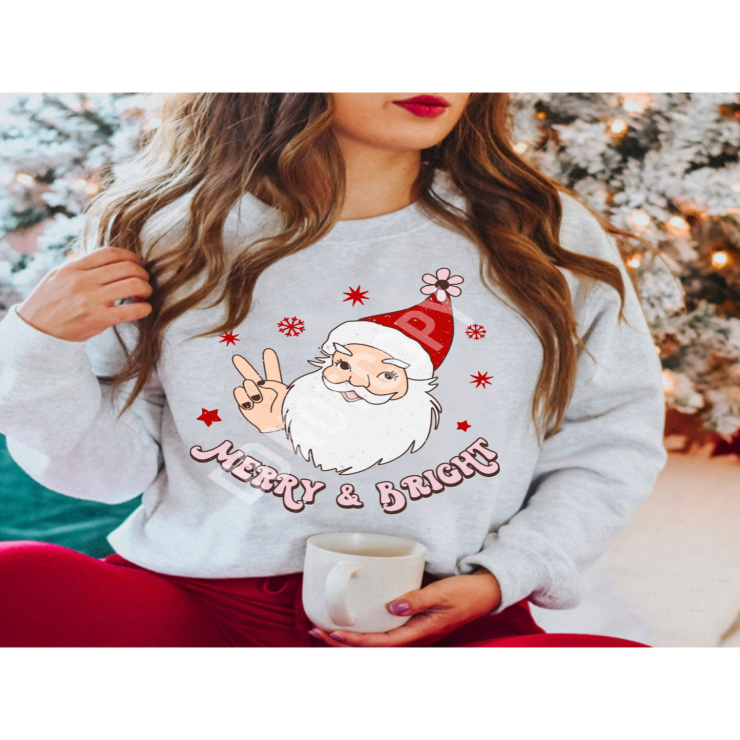 Cute Peace Out Santa Sweatshirt/T-Shirt